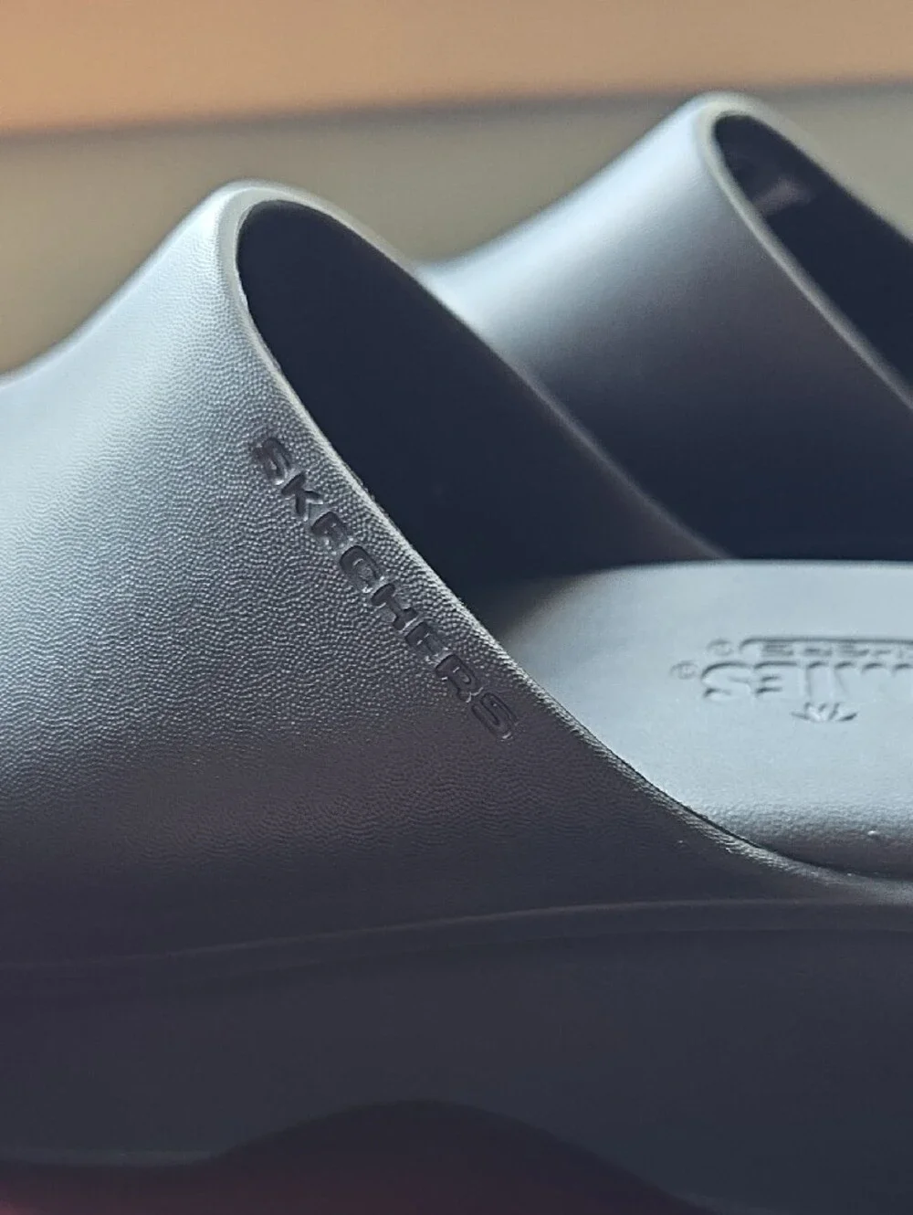Skechers Foamies Black Women's Slide Wedge Sz 7